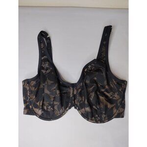 Thirdlove Unlined Foliage Perfect Coverage Bra 36G Black & Beige